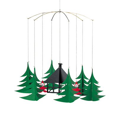 FLENSTED MOBILES NX}X̐X̗d pixies in the Xmas forestigreen O[j