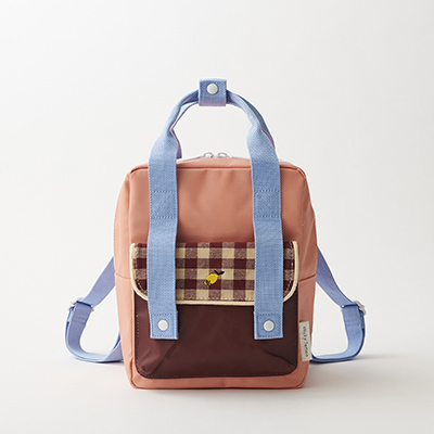 STICKY LEMON backpack | ginghamicherry red + sunny blue + berry swirl jsmall