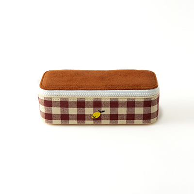 STICKY LEMON pencil case | special edition ginghamigrape gingham + willow brown + vanilla sorbetjone size