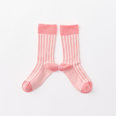 BONJOUR 2023SS KIDS socks deckchairipink stripes j24/27-28/31