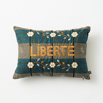 CSAO embroidered cushion LIBERTE