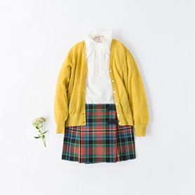 BONPOINT BLOUSE, SKIRT, BELLEROSE CARDIGAN