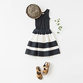 BONPOINT T-SHIRT, SKIRT, SAN-ARCIDET HAT