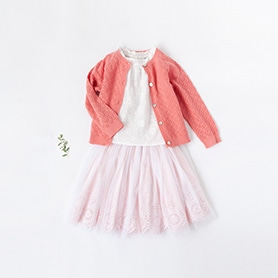 BONTON BLOUSE, SKIRT, CARDIGAN