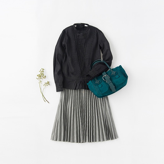 LES COYOTES DE PARIS BLOUSE, SKIRT, JAMIN PUECH BAG