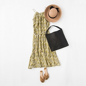 HARTFORD DERSS, HELEN KAMINSKI HAT, FABIO RUSCONI SANDAL, DRAGON BAG