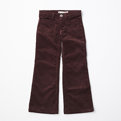 【SALE 50%OFF】BONPOINT 2021AW キッズ コーデュロイベルボトム（052BORDEAUX ワイン）6A-8A