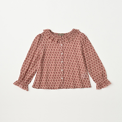 【SALE 40%OFF】EMILE ET IDA 2021AW キッズ デイジーコットンボイルブラウス（PAQUERETTE ROSE ピンク）2A-6A
