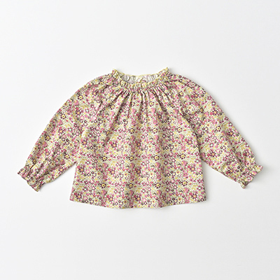 【SALE 40%OFF】BONTON 2022SS キッズ リバティプリントブラウス（L501 LIBERTY VIOLET ピンク）4A-10A
