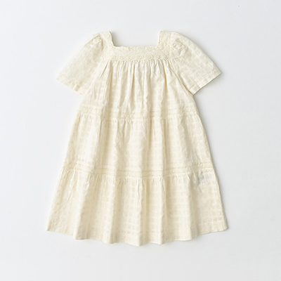 BONTON 2022SS キッズ レースワンピース（U136 BRODERIE ANGLAISE アイボリー）4A-10A