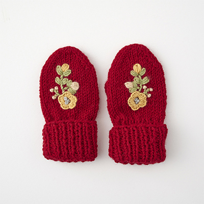 CARAMEL 2022AW BABY KNITED MITTONS（RED ）S