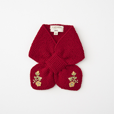 CARAMEL 2022AW BABY KNITTED SCARF（RED ）ONE SIZE