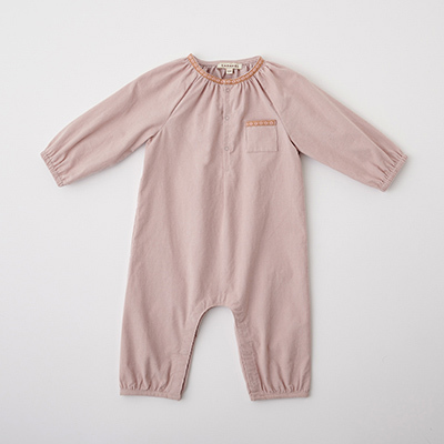 【SALE 40%OFF】CARAMEL 2022AW BABY WOVEN ROMPER（SHELL PINK ）12M-2A