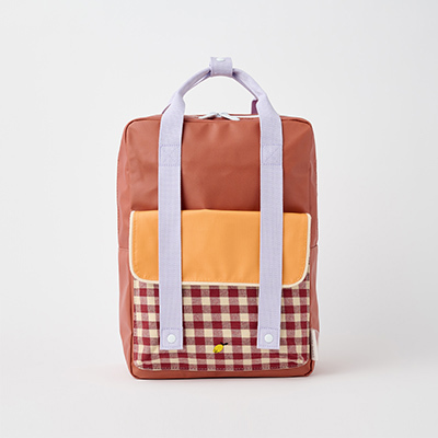 STICKY LEMON backpack large | gingham // chocolate sundae + daisy yellow + mauve lilac