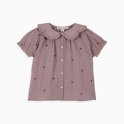 EMILE&IDA 2023SS KIDS BLOUSE（POMME BRODEE VIOLINE ）8A-10A