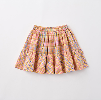 BONJOUR 2023SS KIDS Skirt（Rainbow check ）8A
