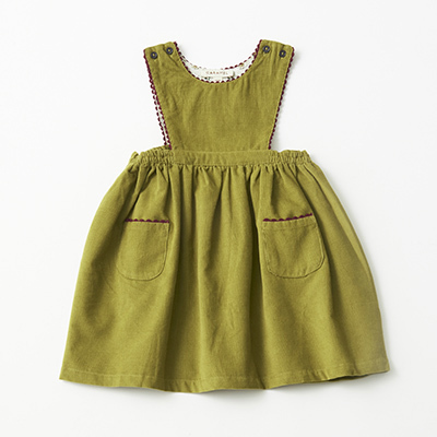 CARAMEL 2023AW WOVEN BABY DRESS（LIME ）18M-2A