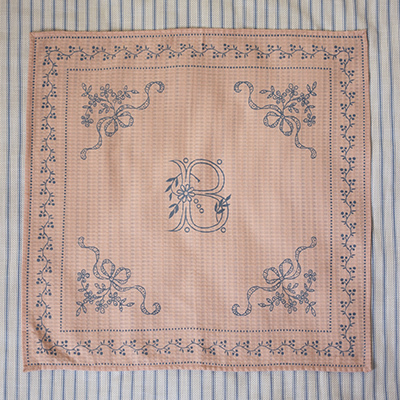 BONJOUR 2024SS SCARF 50X50cm Light Pink organic check voile PINK