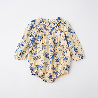 EMILE ET IDA 2025AW BABY COMBIBLOOMER SMOCKE ORCHIDiORCHID BLEUj18M-2A