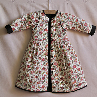 BONJOUR 2025AW KIDS Reversible dress coat Aline print 6A