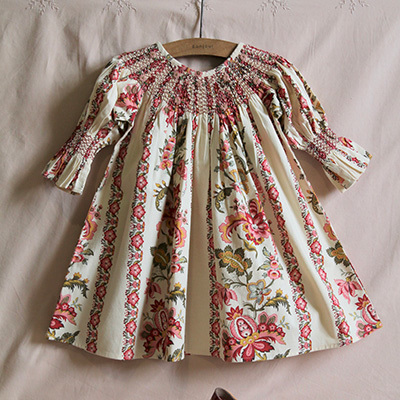 BONJOUR 2025AW KIDS Dress Jacqueline border print 8A-10A