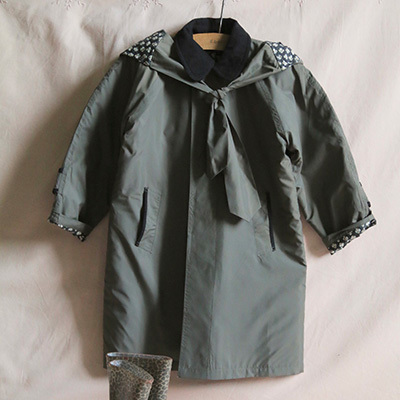 BONJOUR 2025AW KIDS Trench coat khaki green waterproof fabric 8A