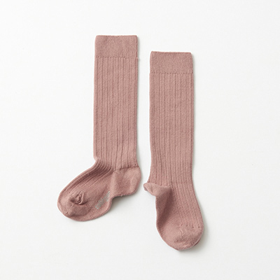 COLLEGIEN La Haute-Ribbed Knee-high Socksi875 praline de lyonj12`23cm