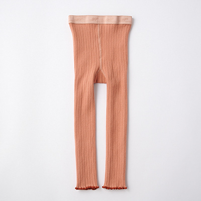 COLLEGIEN Severine-Lettuce-trim Ribbed Footless Tightsi723 Bois de Rosej11`19cm