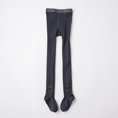 COLLEGIEN Capucine-Ribbed tights with velvet bowsi783 Pierre de Volvicj14`22cm