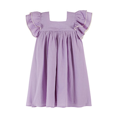 EMILE ET IDA 2026SS KIDS ROBE VOILE DE COTTON�iWISTERIA�j5A-6A