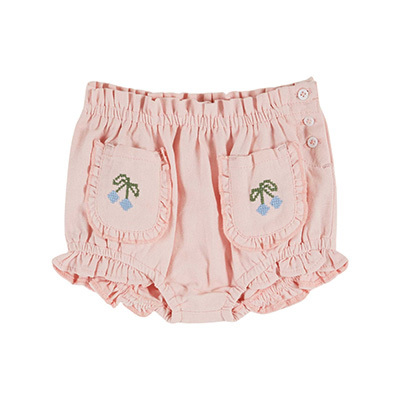 EMILE ET IDA 2026SS BABY BLOOMER POCHES BRODE�iMACARON�j12M-18M