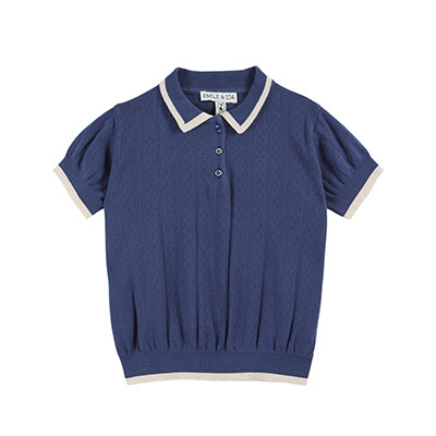 EMILE ET IDA 2026SS KIDS POLO POINTELLE�iMARINE�j5A-6A