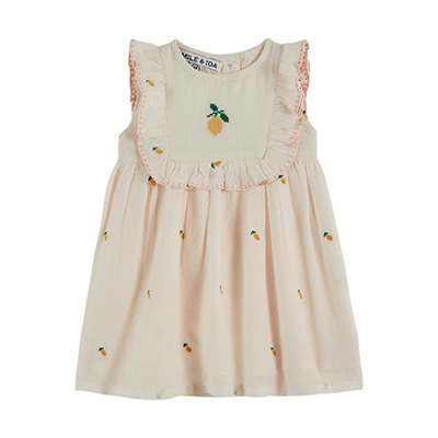 EMILE ET IDA 2026SS BABY ROBE BRODEE�iCREME�j12M-2A