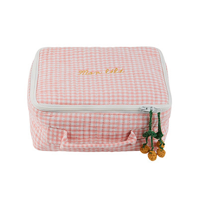 EMILE ET IDA 2026SS KIDS MALETTE VICHY ROSE�iVIVI�j