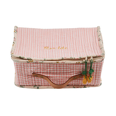 EMILE ET IDA 2026SS KIDS PETITE VALISE VICHY ROSE�iVIVI�j